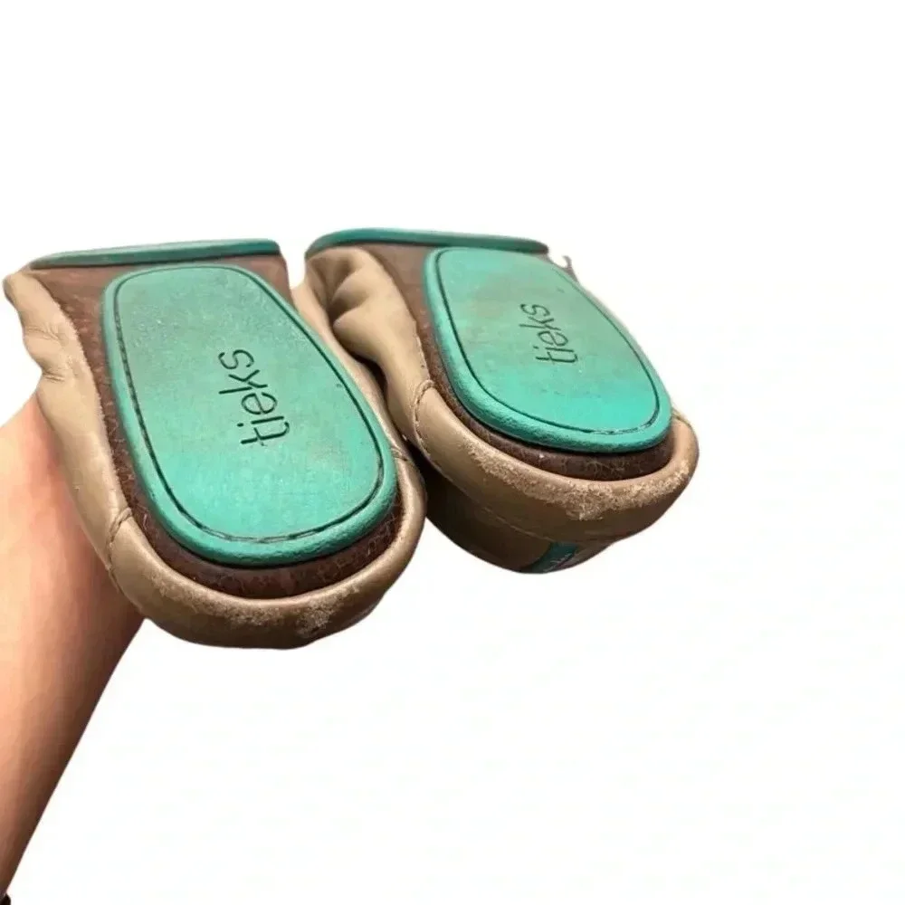 Tieks Tan Leather Ballet Flats - Picture 4 of 9